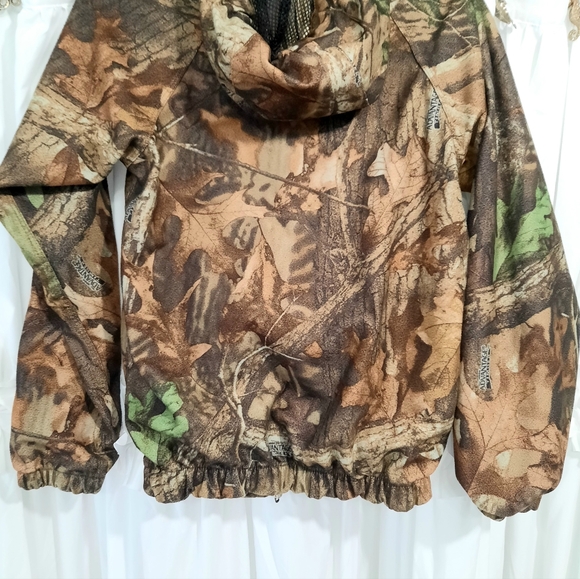 Youth Camo Jacket Small Mad Dog Hunting Advantage Timber Snap Zipper Hooded - Picture 7 of 9